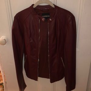 Express red leather jacket